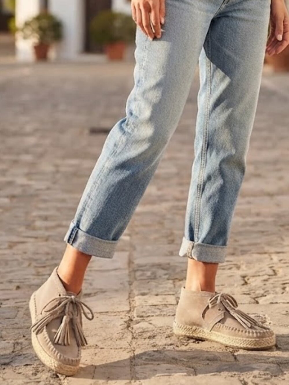 Michael Kors Taupe Suede Espadrille Ankle Booties
